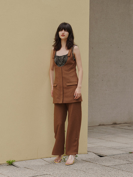 LOOSE ROUND SLIT PANTS