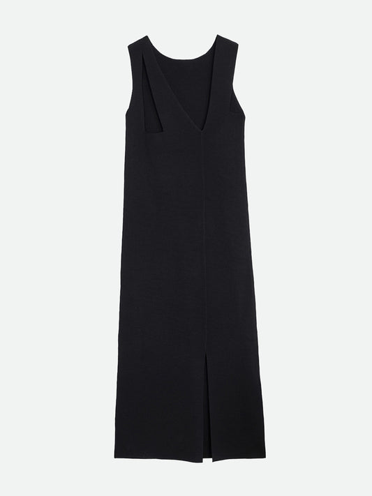 BACK ASYMMETRY KNIT LONG DRESS