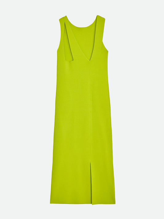 BACK ASYMMETRY KNIT LONG DRESS