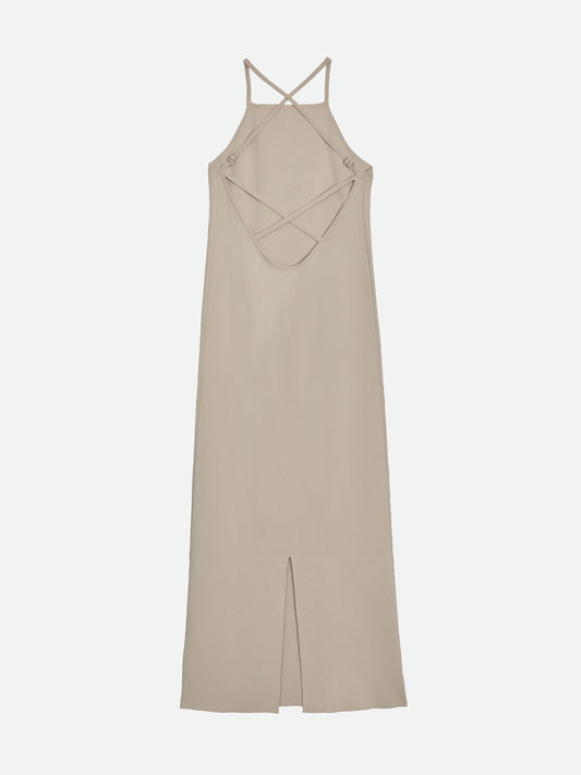 FEMALE LACE UP LIKE KNIT DRESS