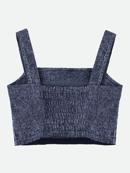 DENIM LIKE KNIT BUSTIER