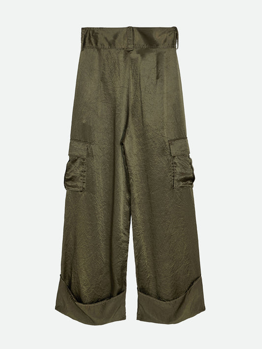 SHINY POCKET WIDE PANTS
