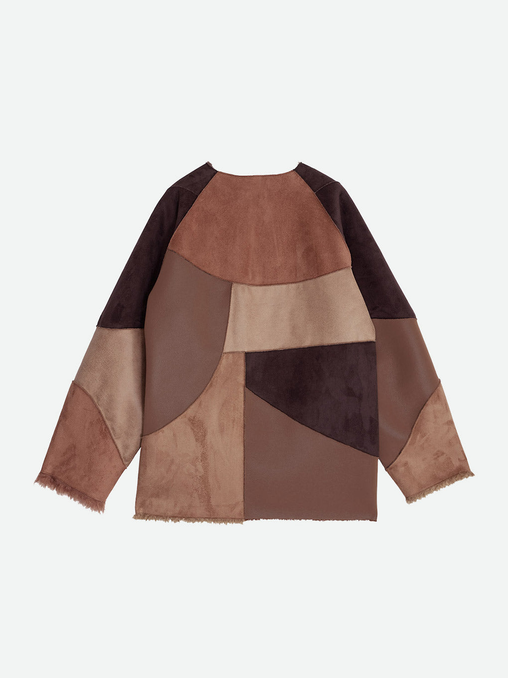 QUILTING PATCHWORK FAKE FUR COAT