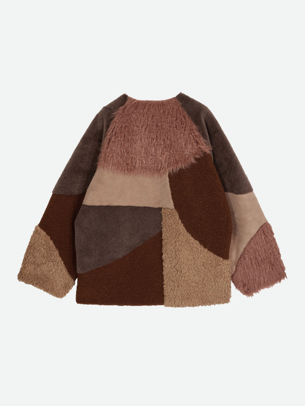 QUILTING PATCHWORK FAKE FUR COAT