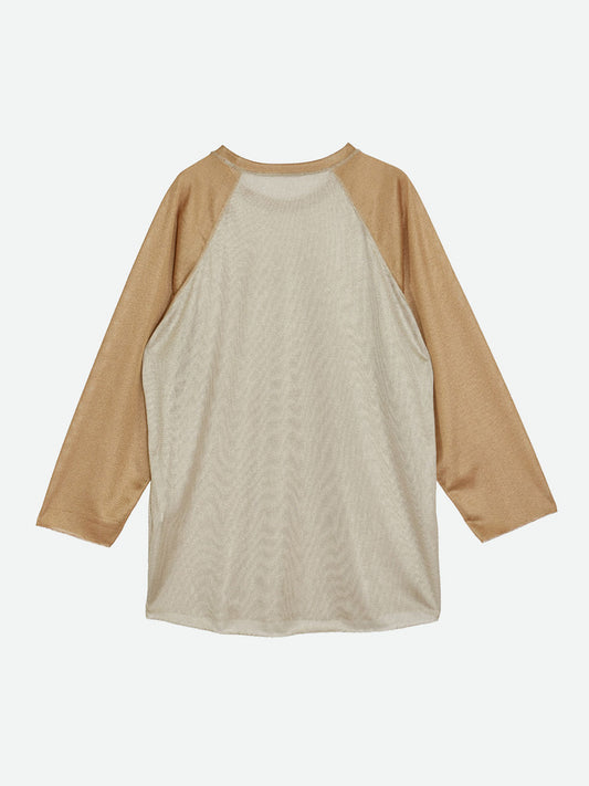 SHINY RAGLAN SLEEVE TOP