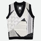 PATCHWORK V NECK KNIT VEST