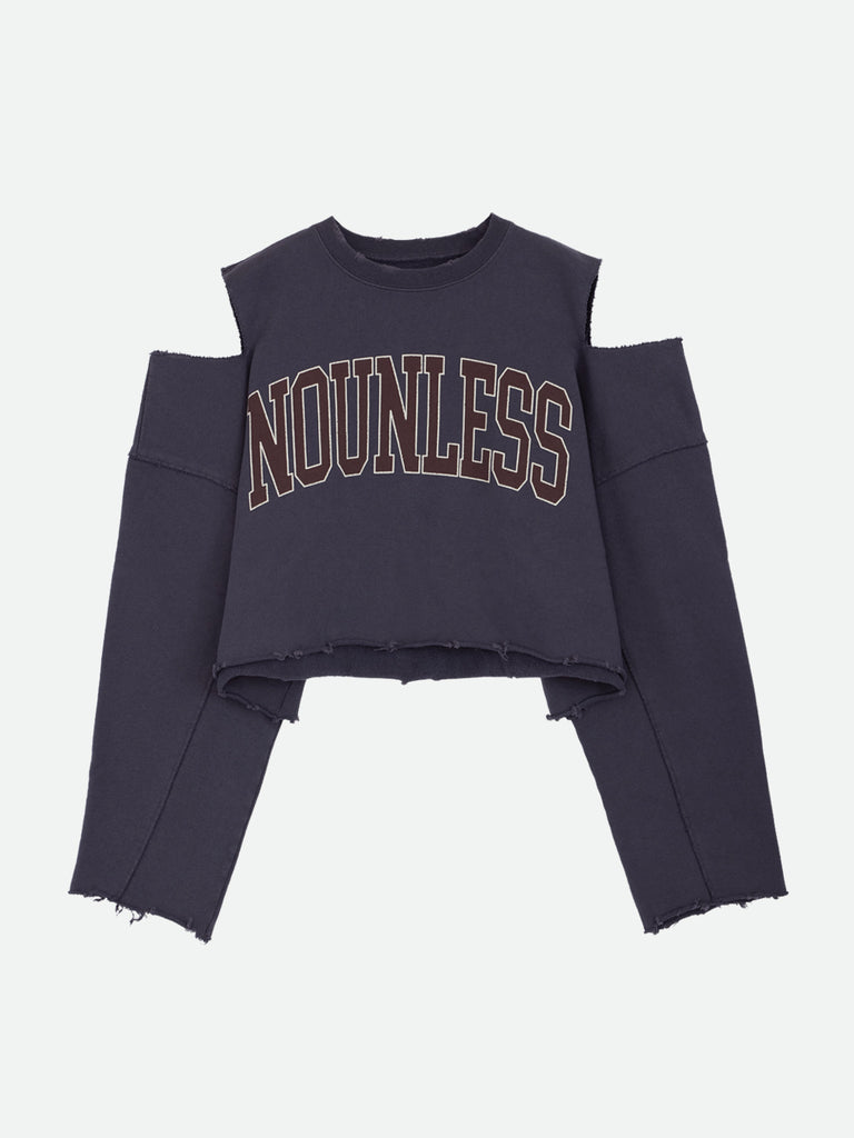 NOUNLESS CUT OFF LOGO SWEAT