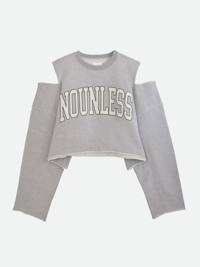 NOUNLESS CUT OFF LOGO SWEAT