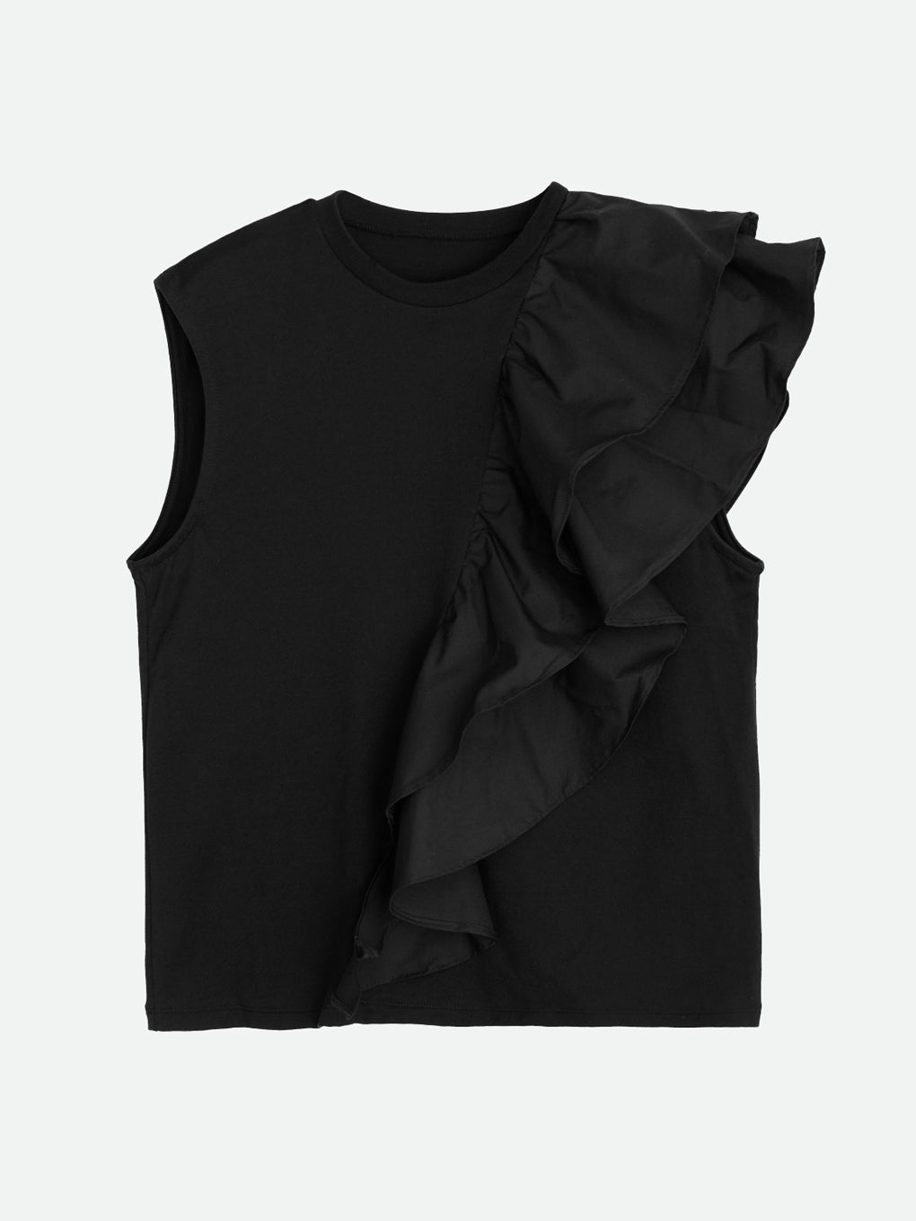 UNBALANCE RUFFLE TANK TOP