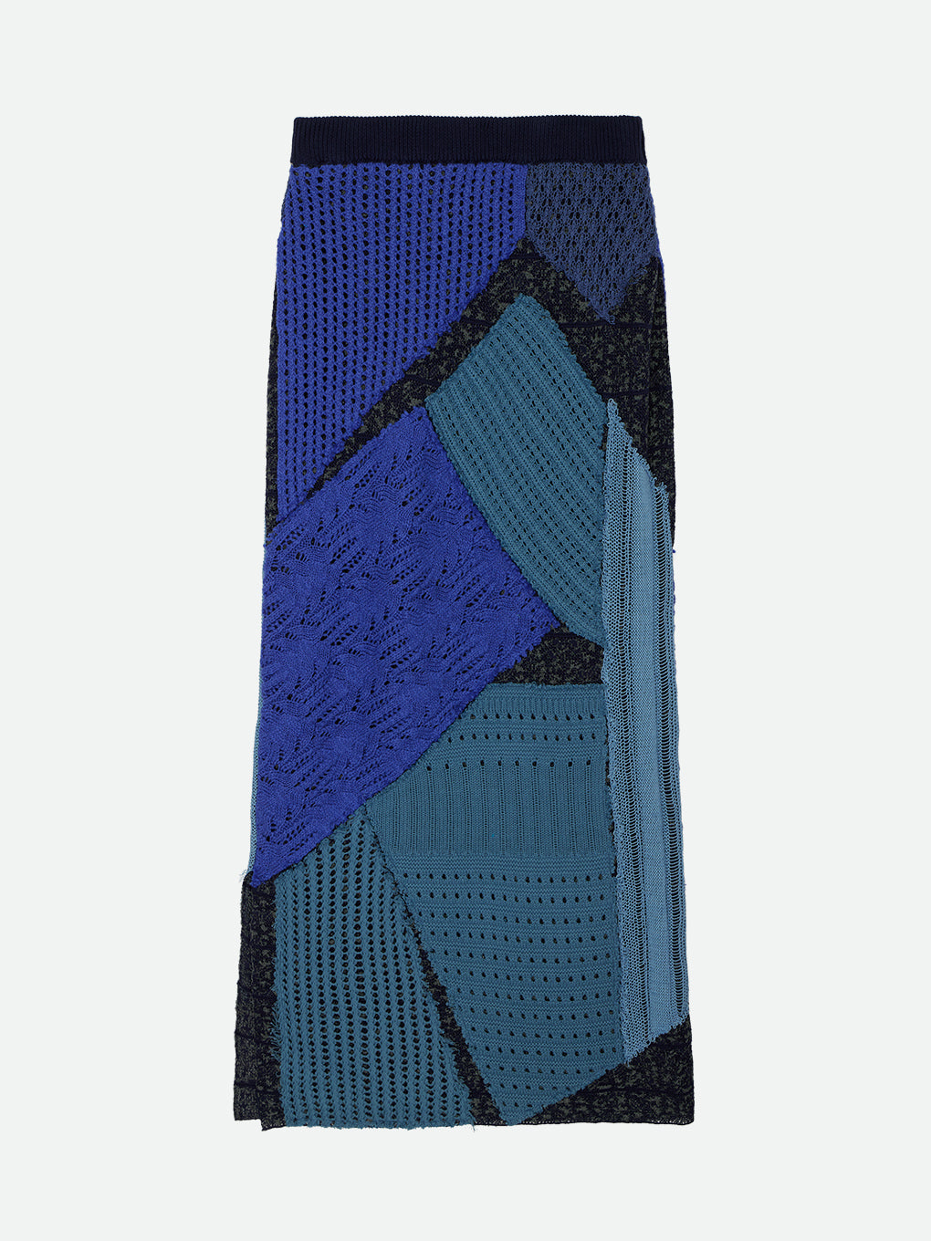 PATCHWORK I-LINE KNIT SKIRT