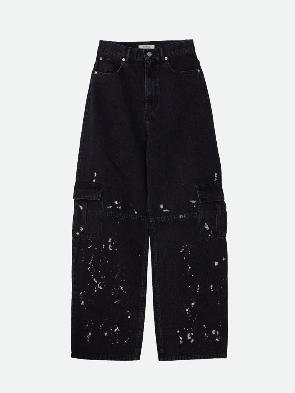 DENIM DISCHARGE PRINTHING CARGO PANTS