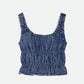 TIERED AGING LIKE DENIM TOPS