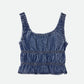 TIERED AGING LIKE DENIM TOPS