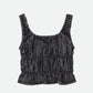 TIERED AGING LIKE DENIM TOPS