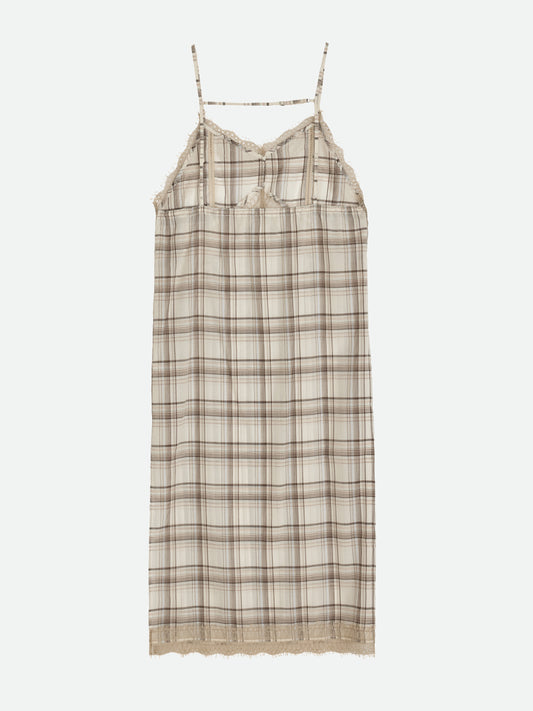 SHEER CHECK LONG CAMISOLE