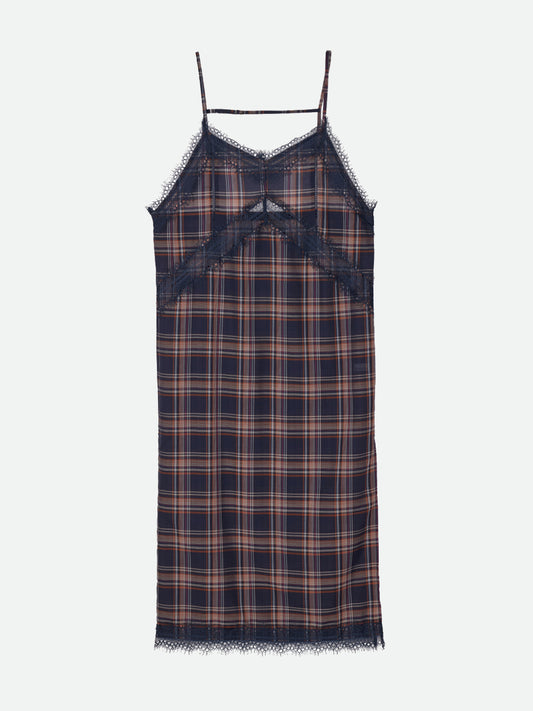 SHEER CHECK LONG CAMISOLE