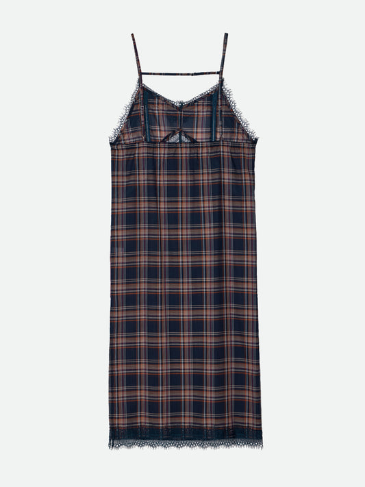 SHEER CHECK LONG CAMISOLE