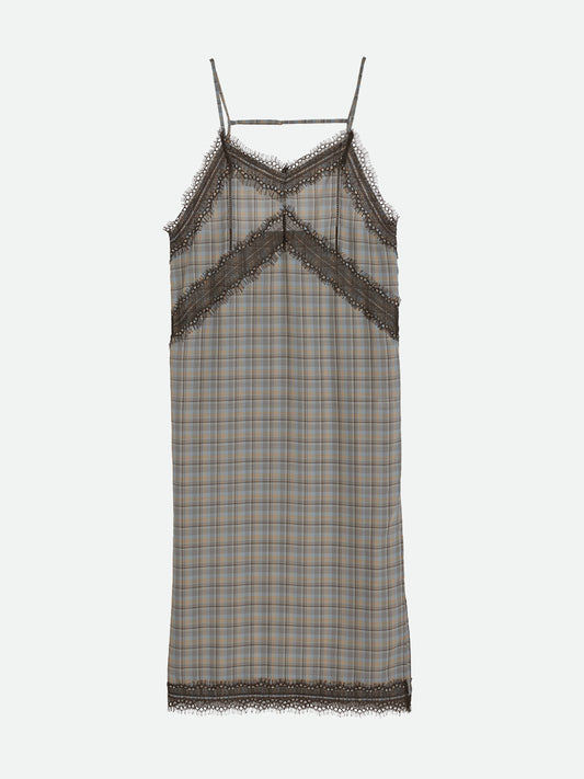 SHEER CHECK LONG CAMISOLE