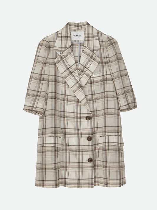 SHEER CHECK HALF SLEEVE JACKET