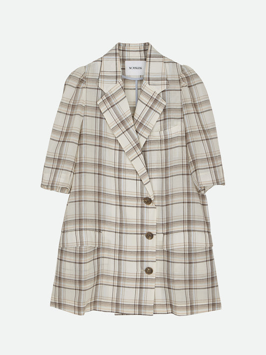 SHEER CHECK HALF SLEEVE JACKET