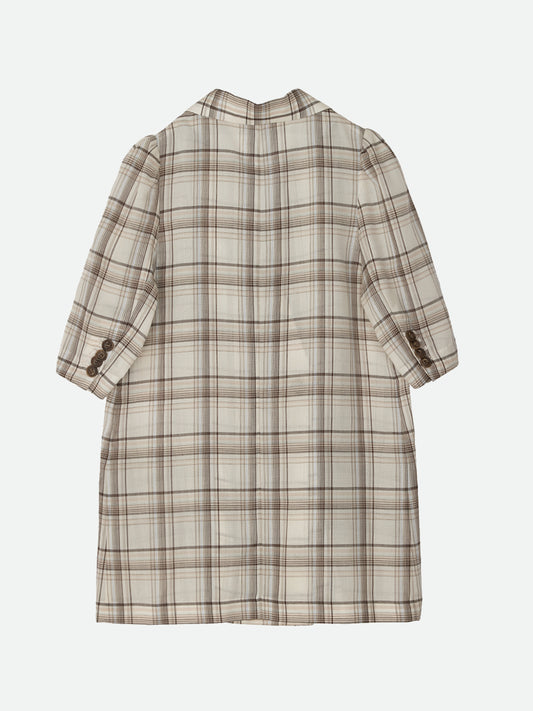 SHEER CHECK HALF SLEEVE JACKET