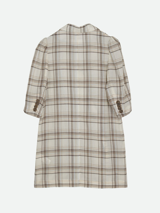 SHEER CHECK HALF SLEEVE JACKET