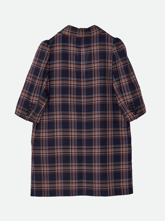 SHEER CHECK HALF SLEEVE JACKET