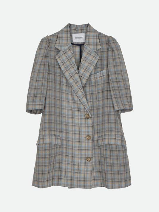 SHEER CHECK HALF SLEEVE JACKET