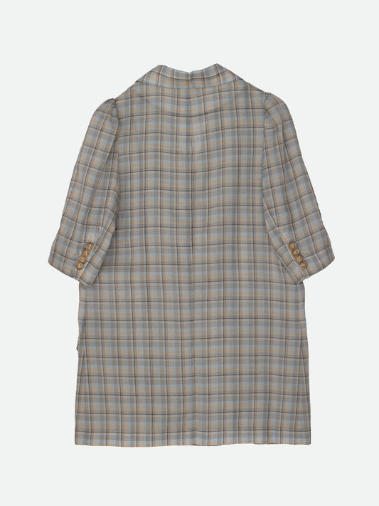 SHEER CHECK HALF SLEEVE JACKET