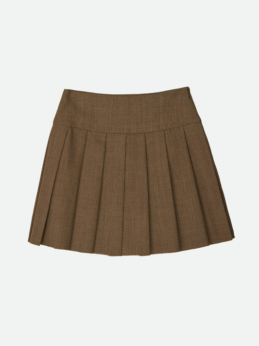 WIDE PLEATS MINI SKIRT