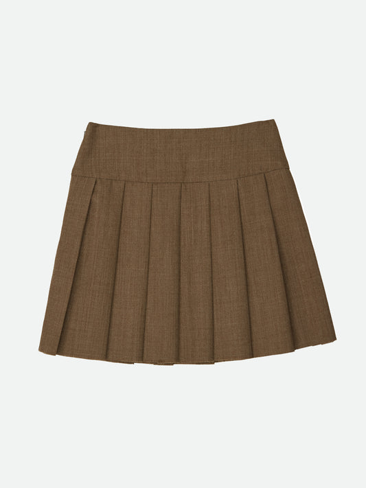 WIDE PLEATS MINI SKIRT