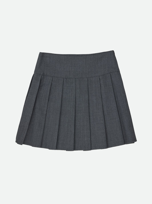 WIDE PLEATS MINI SKIRT