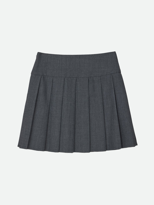 WIDE PLEATS MINI SKIRT