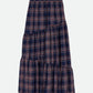 SHEER CHECK TIERED SKIRT
