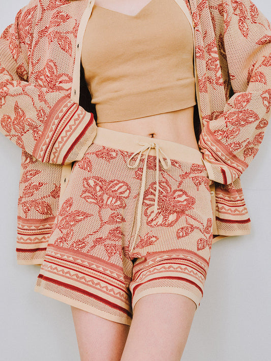 JACQUARD KNIT SHORT PANTS