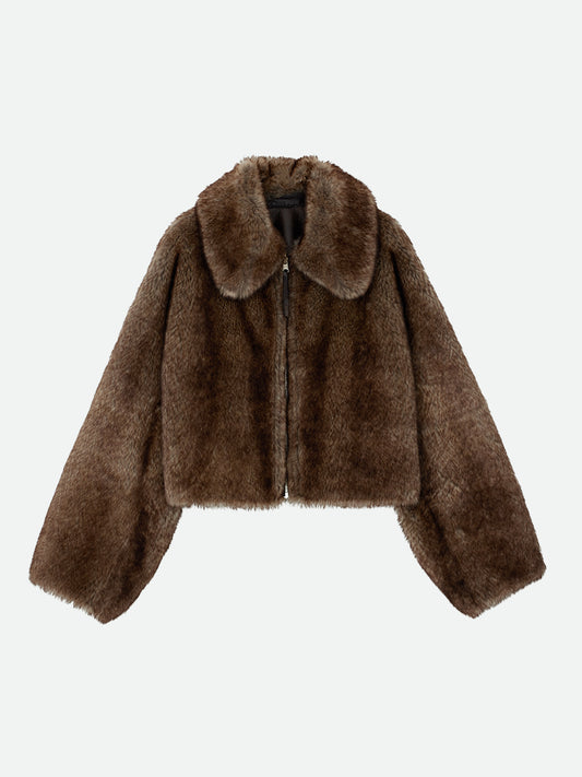 REVERSIBLE SHORT FAKE FUR JACKET