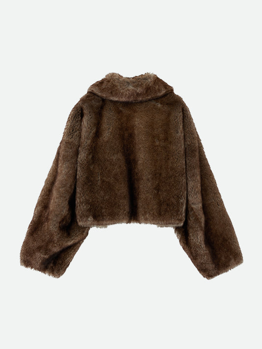 REVERSIBLE SHORT FAKE FUR JACKET