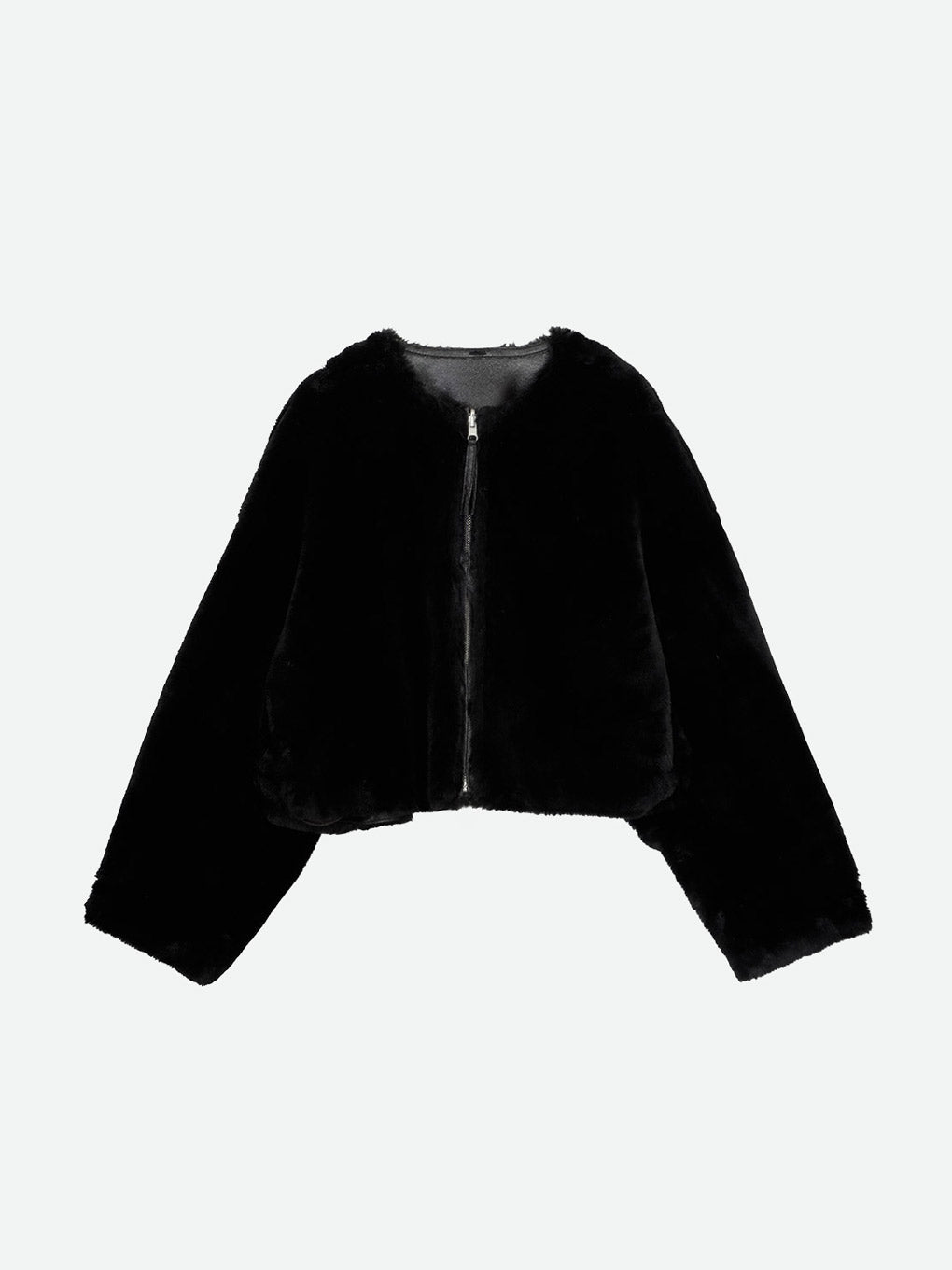 REVERSIBLE SHORT FAKE FUR JACKET