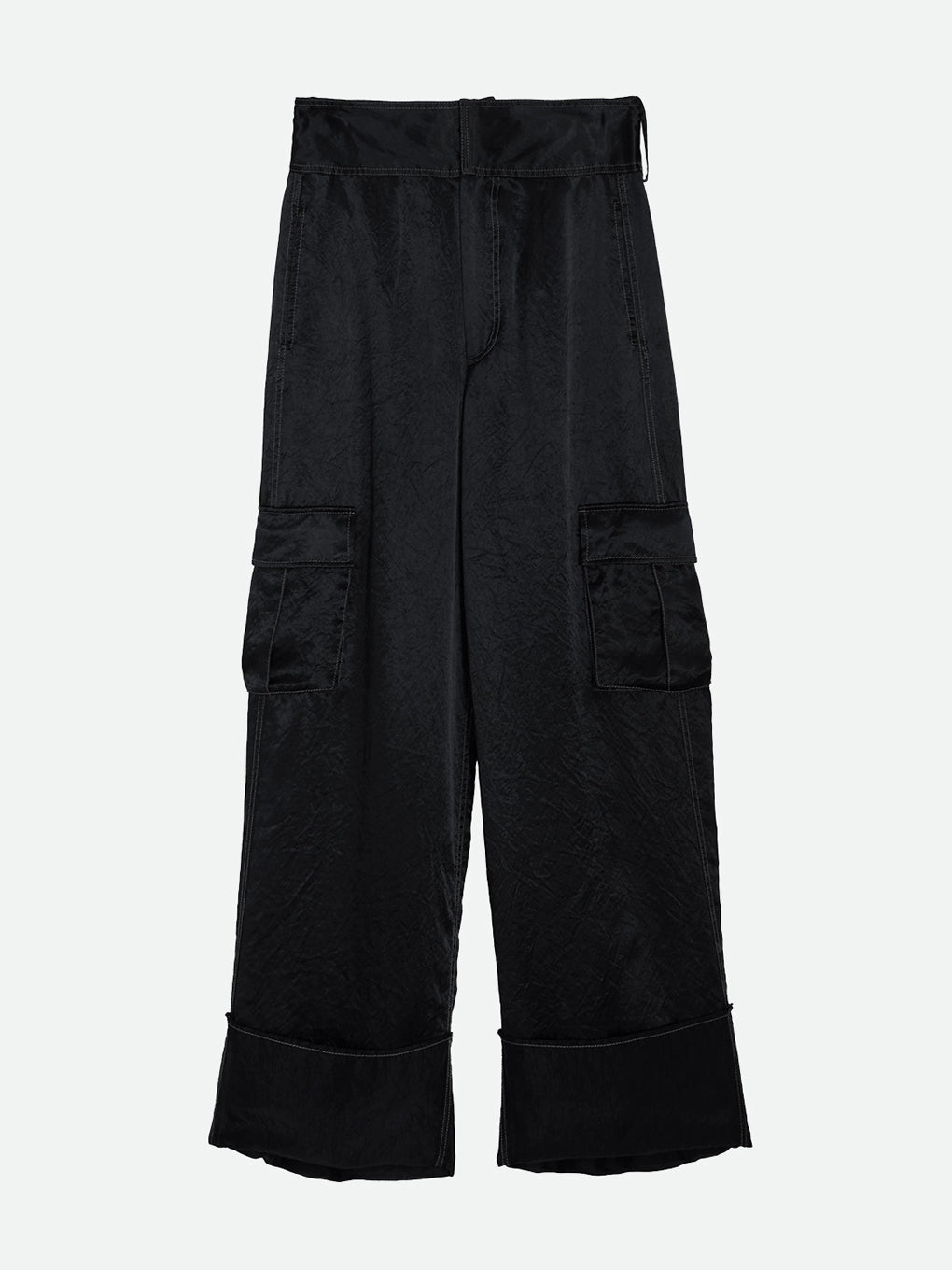 SHINY POCKET WIDE PANTS