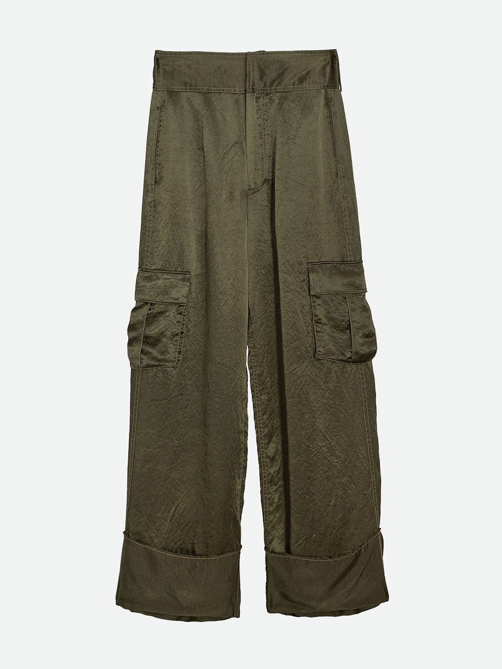 SHINY POCKET WIDE PANTS