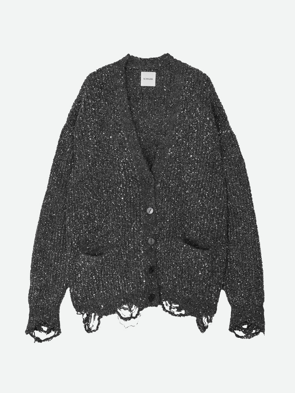 SHINY GRUNGE KNIT CARDIGAN