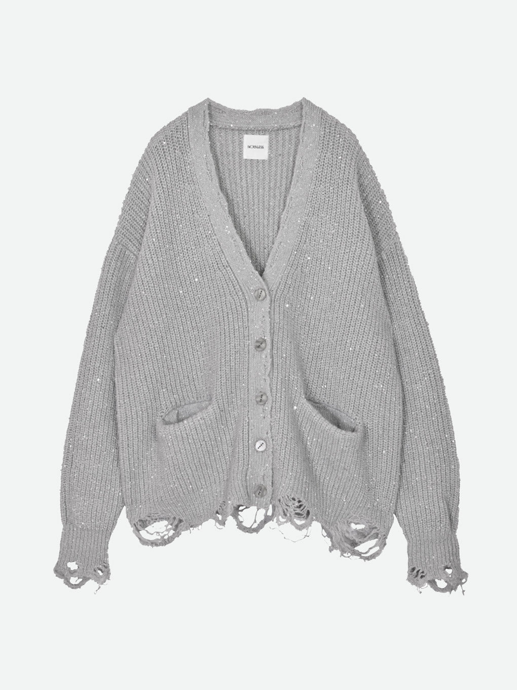 SHINY GRUNGE KNIT CARDIGAN