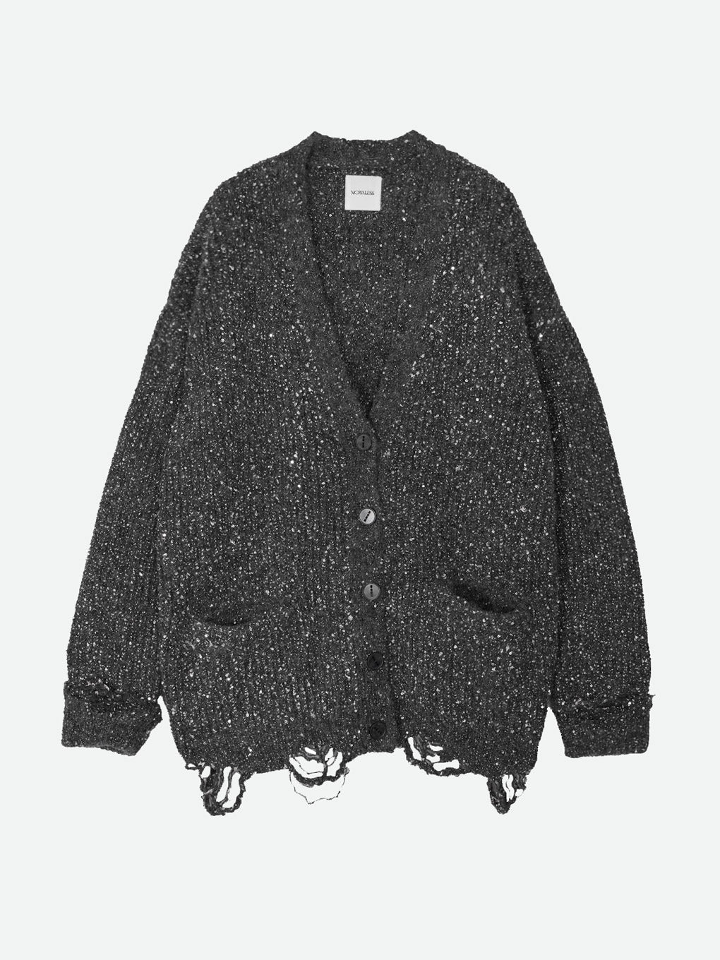 SHINY GRUNGE KNIT CARDIGAN