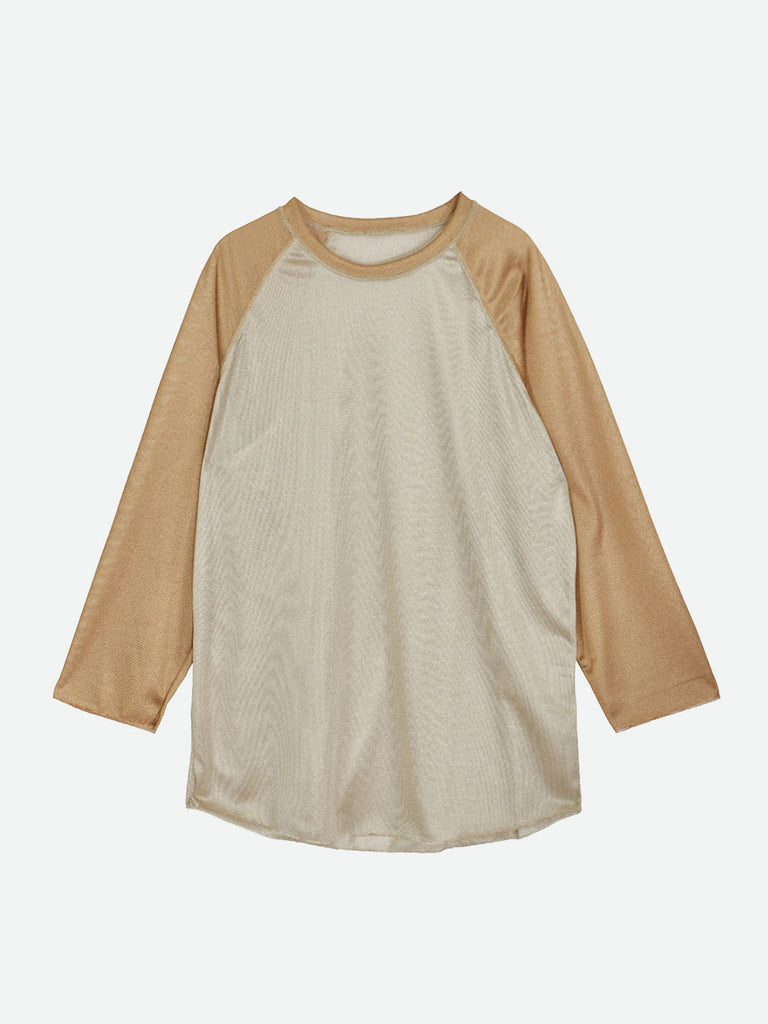 SHINY RAGLAN SLEEVE TOP