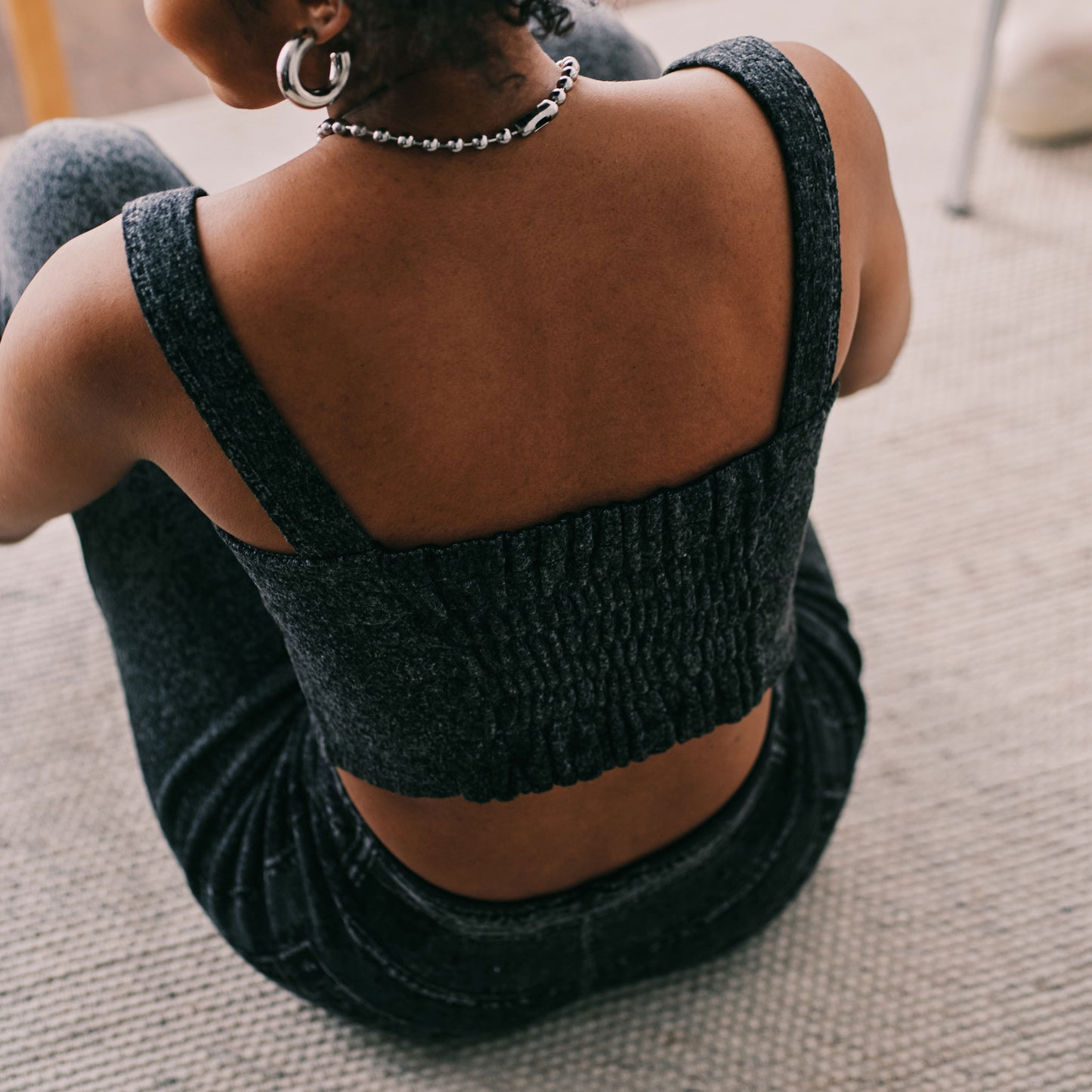 DENIM LIKE KNIT BUSTIER